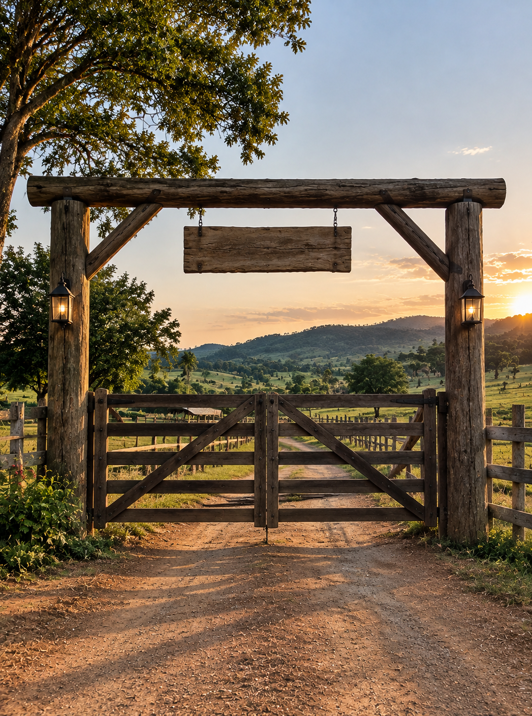 Portal rústico de entrada de fazenda