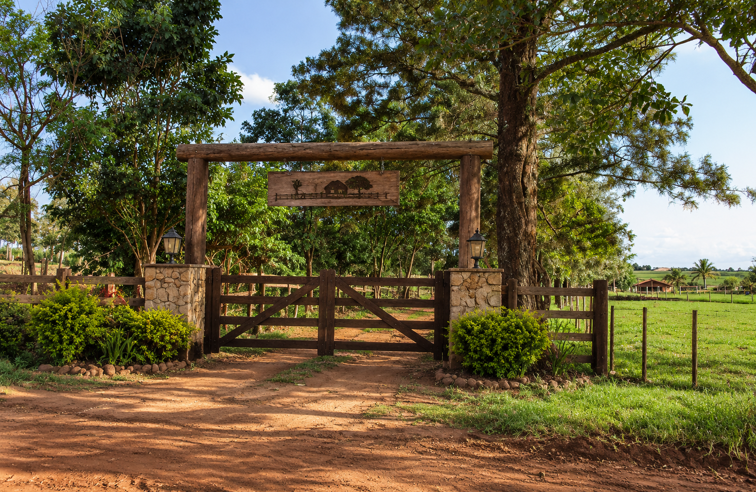 Portal de entrada com porteira